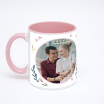 Розовая кружка с фотопечатью