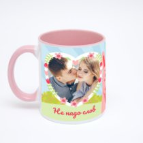 Розовая кружка с фотопечатью