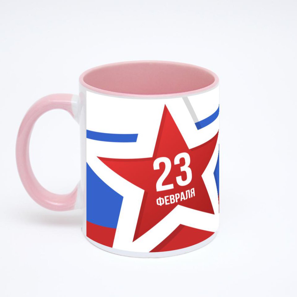 Розовая кружка с фотопечатью