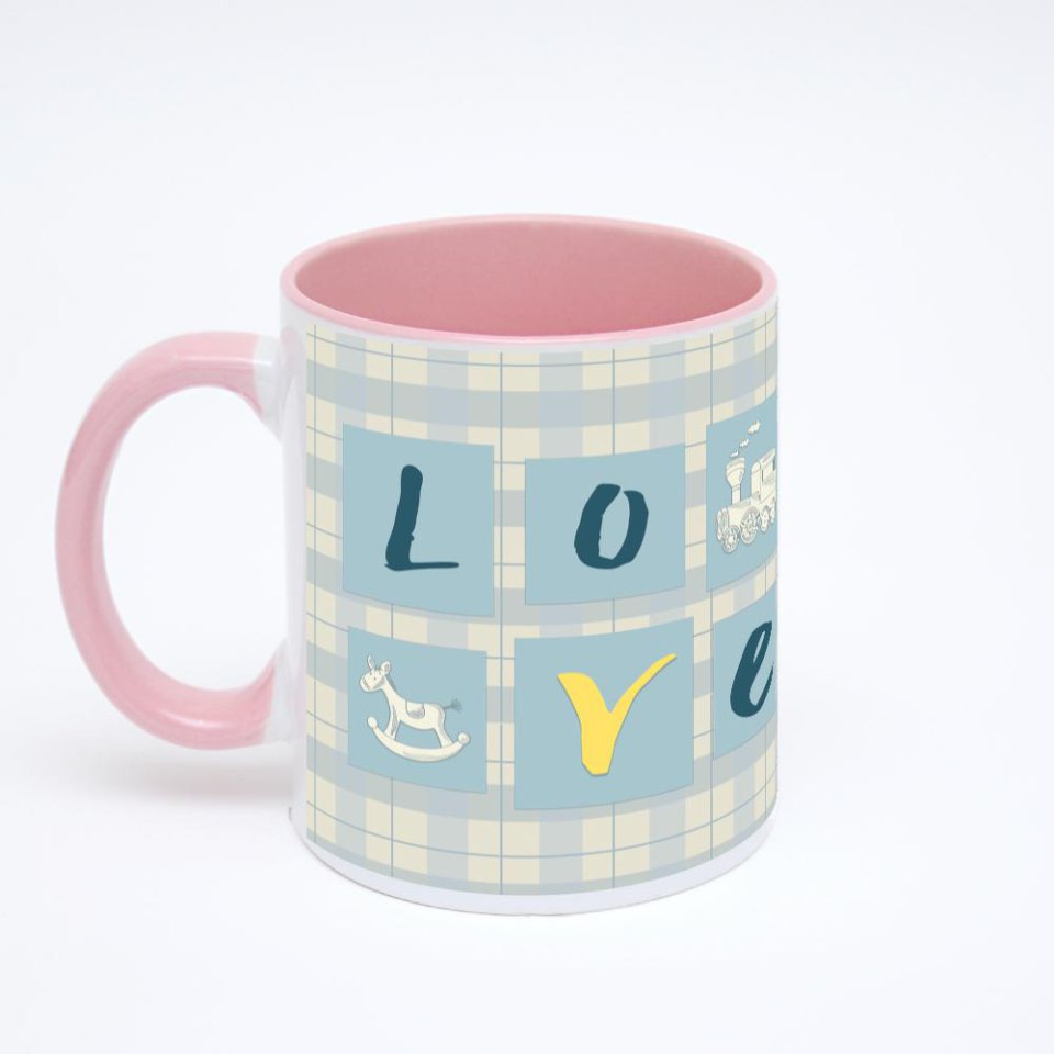 Розовая кружка с фотопечатью