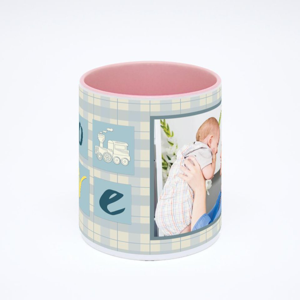 Розовая кружка с фотопечатью