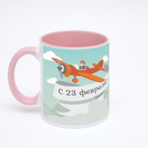 Розовая кружка с фотопечатью