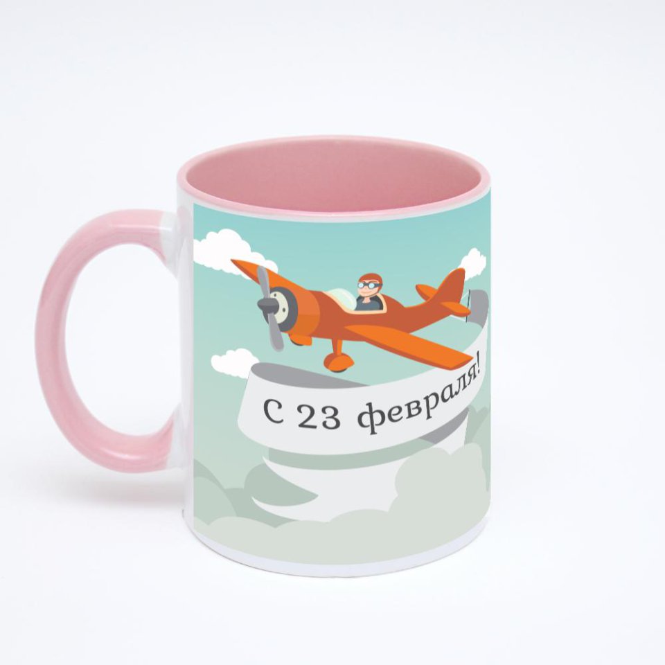 Розовая кружка с фотопечатью