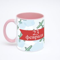 Розовая кружка с фотопечатью