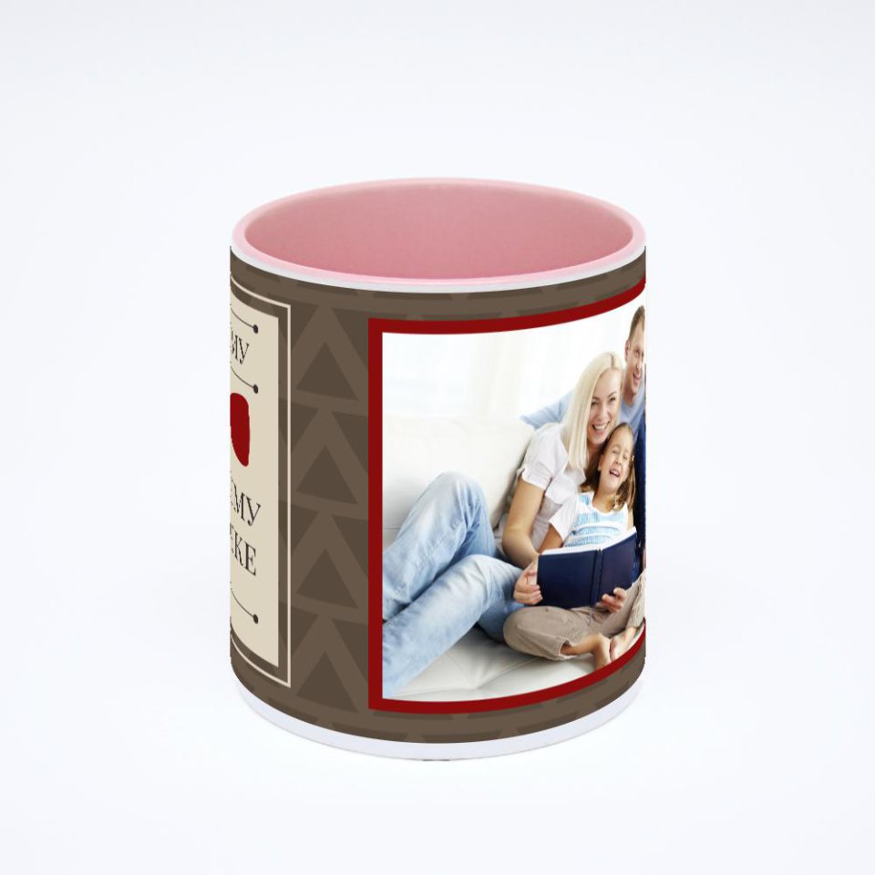 Розовая кружка с фотопечатью