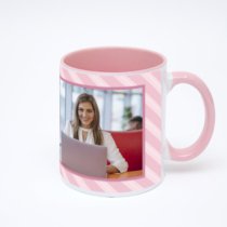 Розовая кружка с фотопечатью