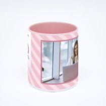 Розовая кружка с фотопечатью