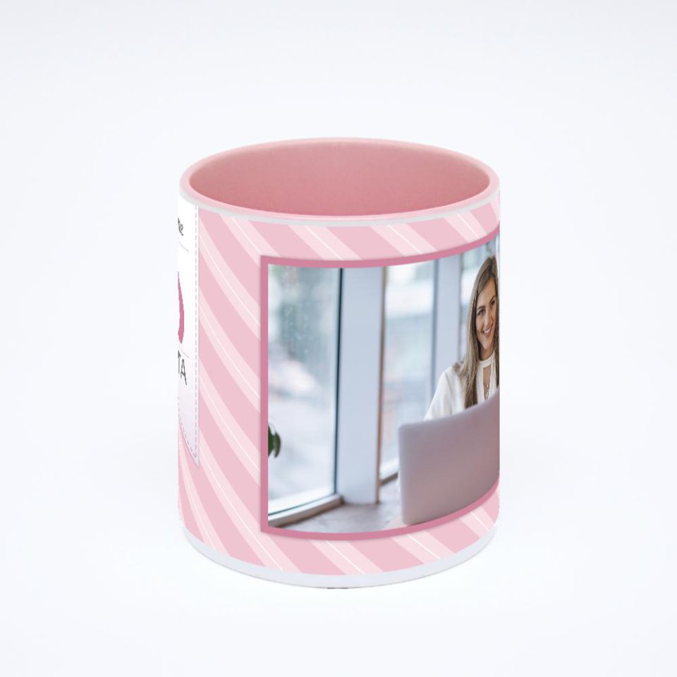 Розовая кружка с фотопечатью