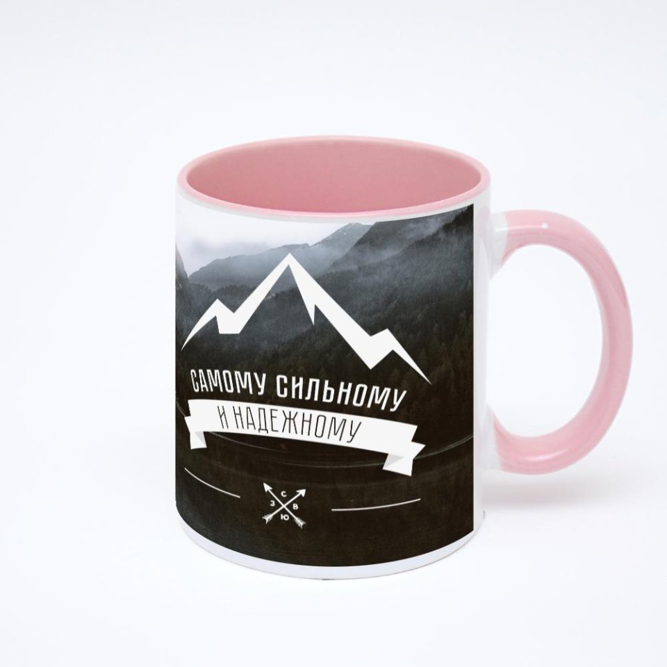 Розовая кружка с фотопечатью