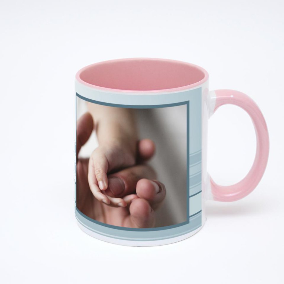 Розовая кружка с фотопечатью