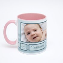 Розовая кружка с фотопечатью