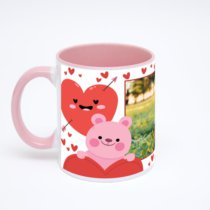 Розовая кружка с фотопечатью