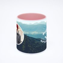 Розовая кружка с фотопечатью