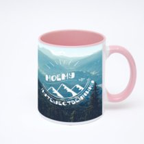 Розовая кружка с фотопечатью