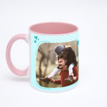 Розовая кружка с фотопечатью