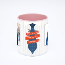 Розовая кружка с фотопечатью