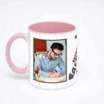 Розовая кружка с фотопечатью