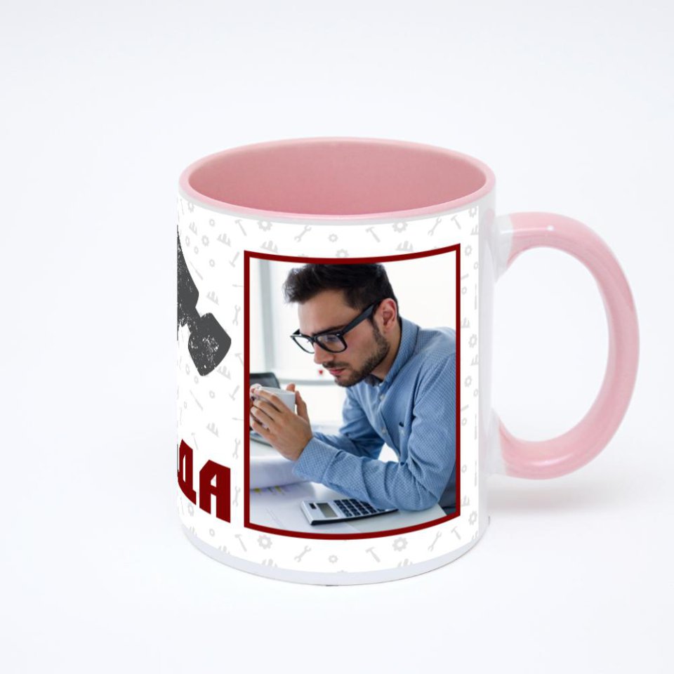 Розовая кружка с фотопечатью