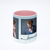 Розовая кружка с фотопечатью