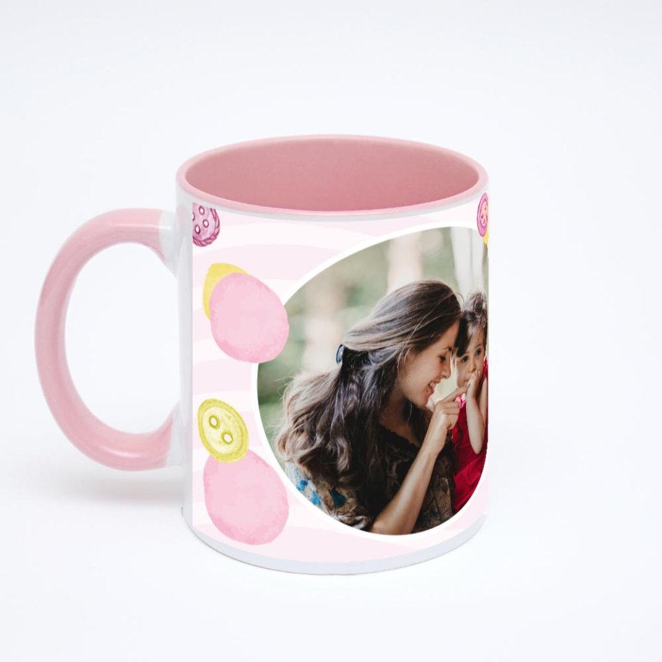 Розовая кружка с фотопечатью