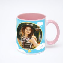 Розовая кружка с фотопечатью