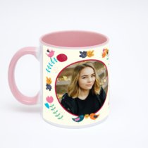 Розовая кружка с фотопечатью