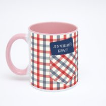 Розовая кружка с фотопечатью