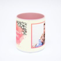 Розовая кружка с фотопечатью