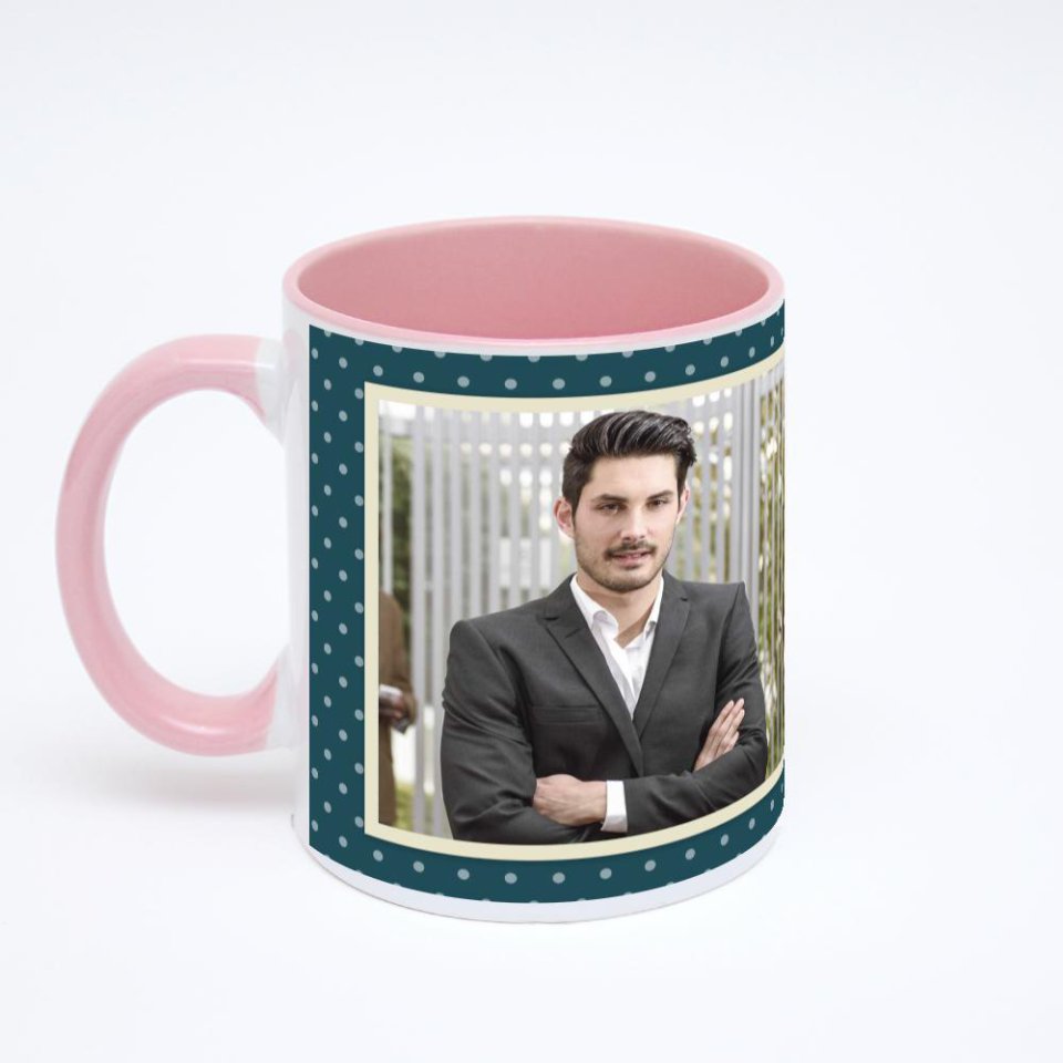 Розовая кружка с фотопечатью