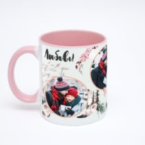 Розовая кружка с фотопечатью