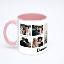 Розовая кружка с фотопечатью