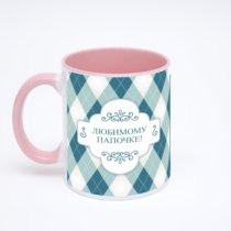 Розовая кружка с фотопечатью