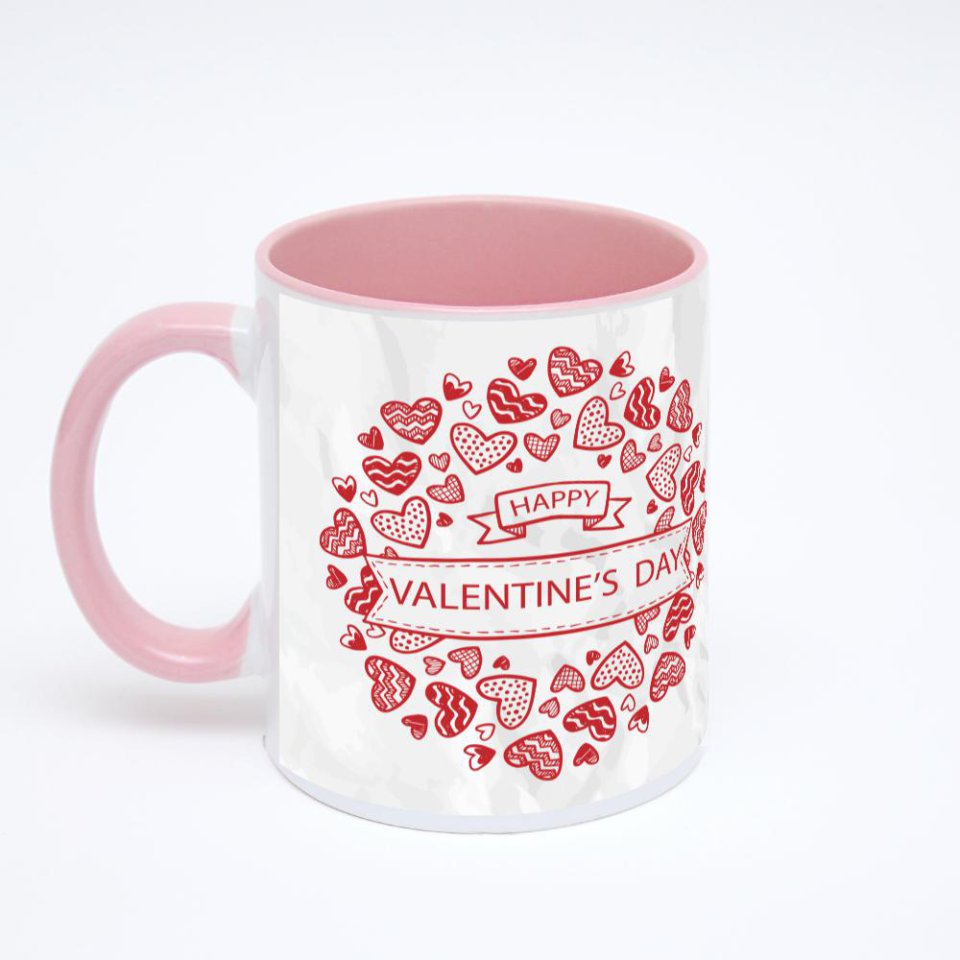 Розовая кружка с фотопечатью