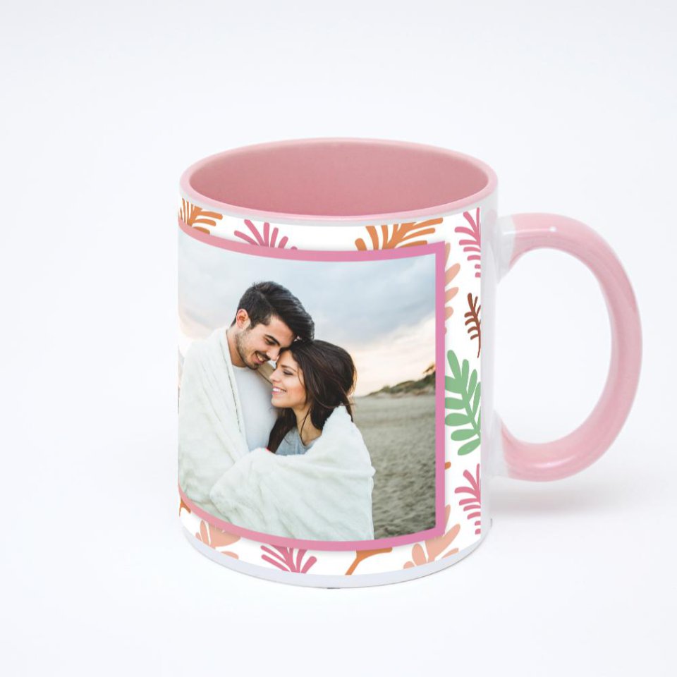 Розовая кружка с фотопечатью