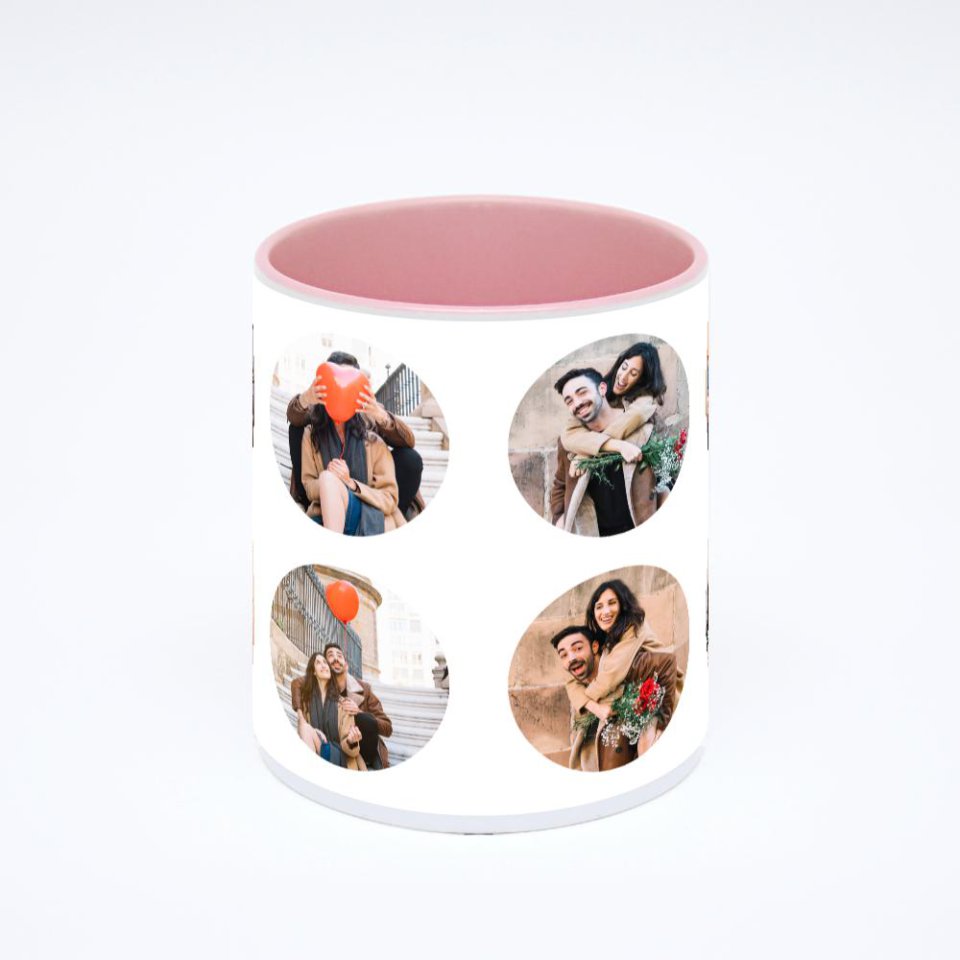 Розовая кружка с фотопечатью