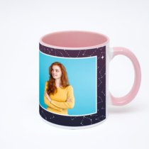 Розовая кружка с фотопечатью