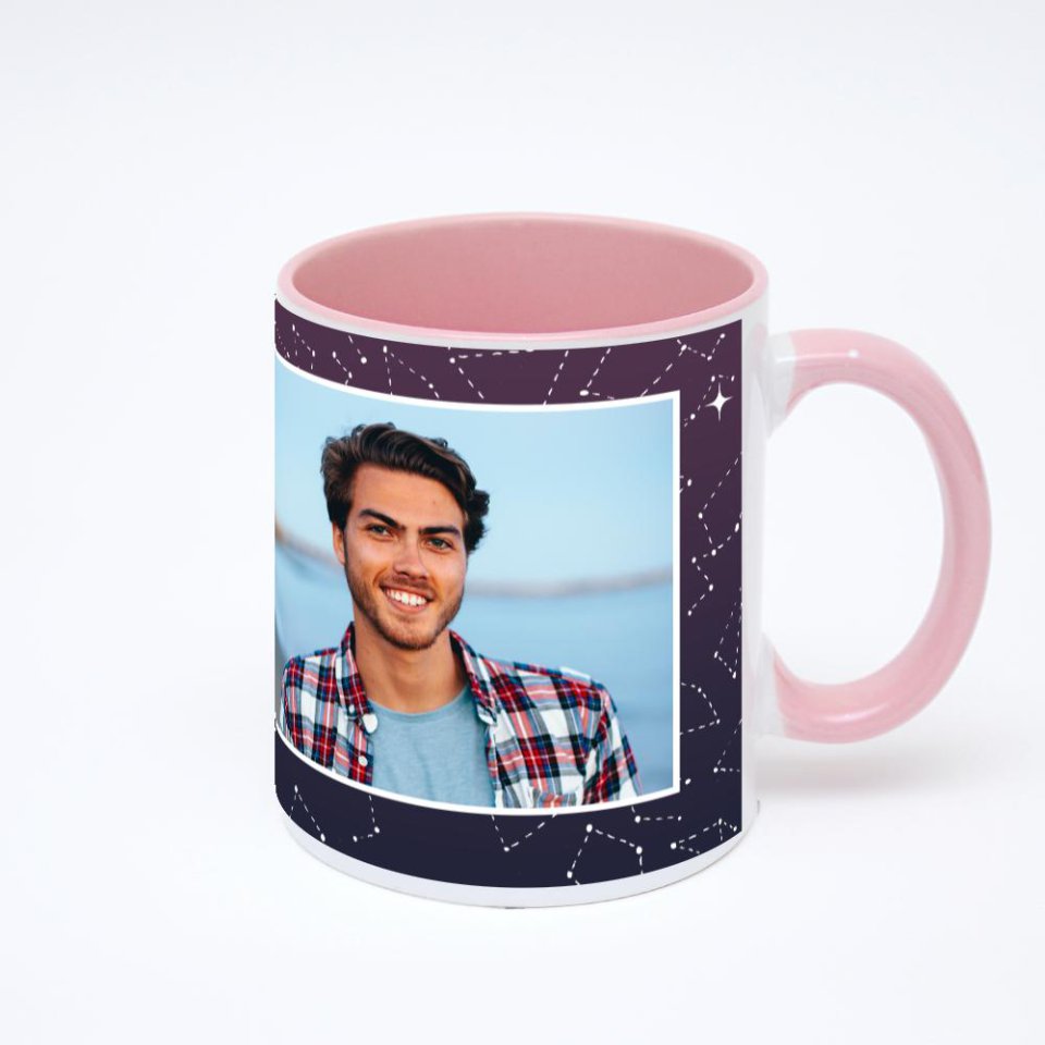 Розовая кружка с фотопечатью