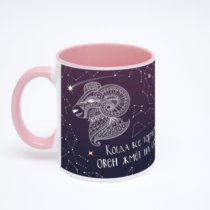 Розовая кружка с фотопечатью