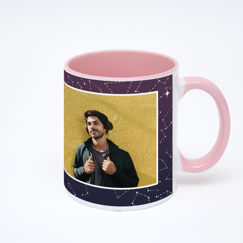 Розовая кружка с фотопечатью