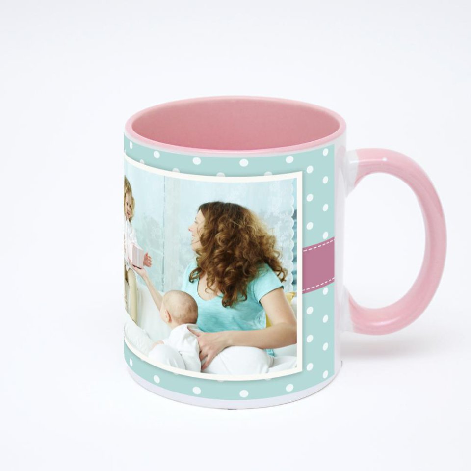 Розовая кружка с фотопечатью