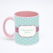Розовая кружка с фотопечатью