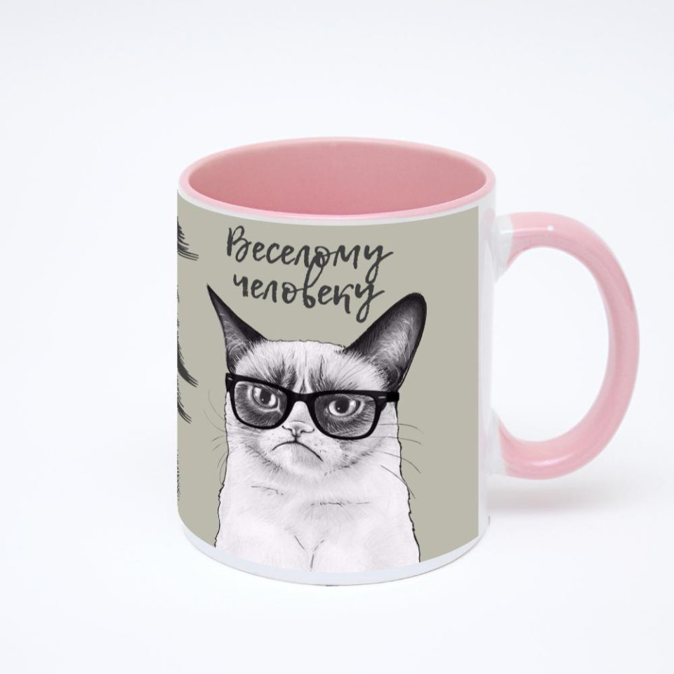 Розовая кружка с фотопечатью