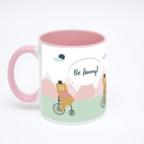 Розовая кружка с фотопечатью