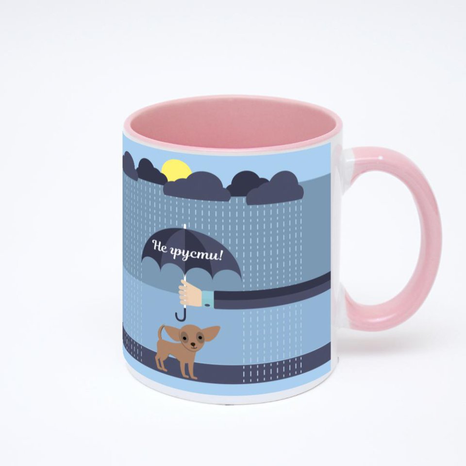 Розовая кружка с фотопечатью