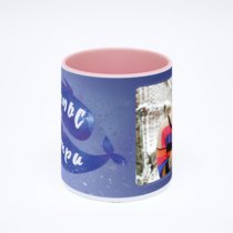Розовая кружка с фотопечатью