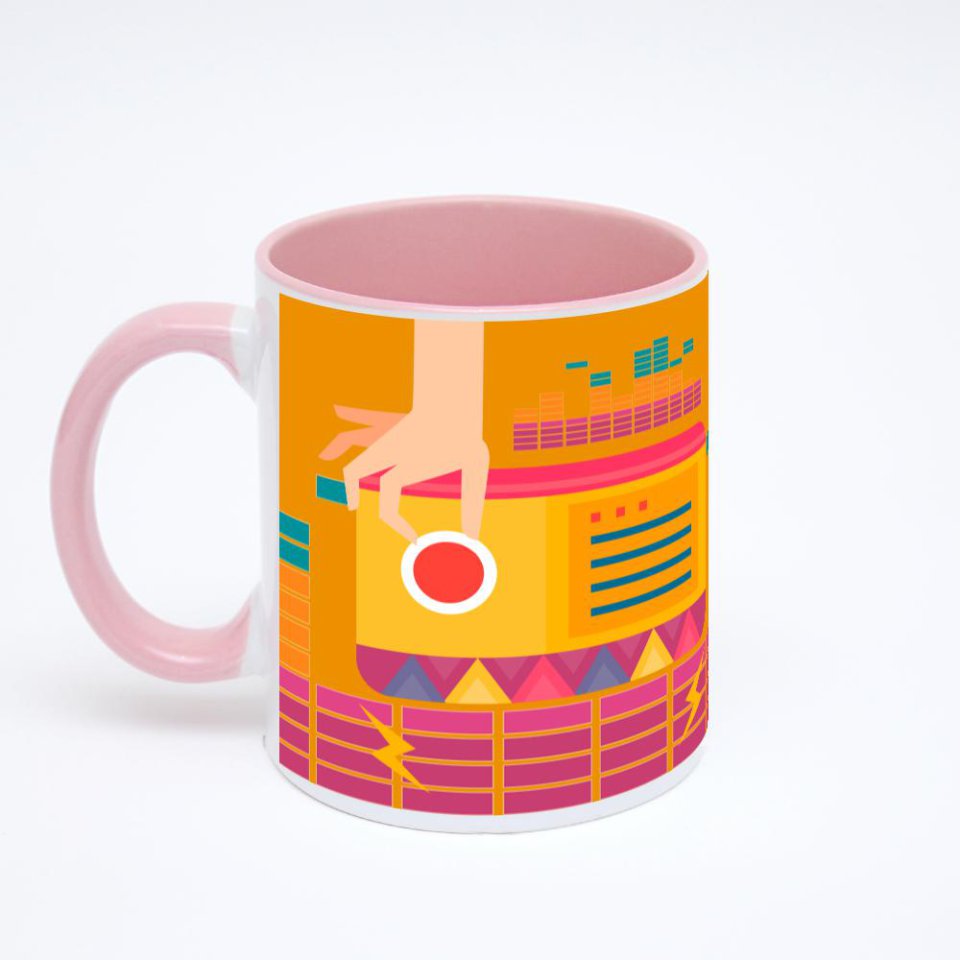 Розовая кружка с фотопечатью