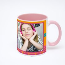 Розовая кружка с фотопечатью