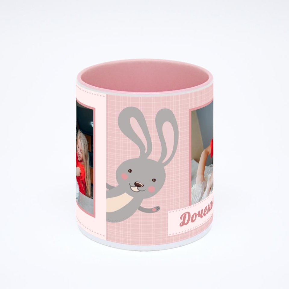 Розовая кружка с фотопечатью