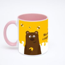 Розовая кружка с фотопечатью