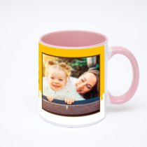 Розовая кружка с фотопечатью